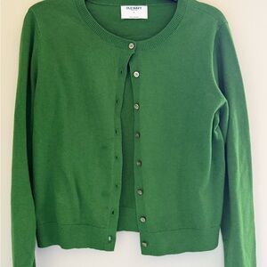 Old Navy Women's Kelly Green Button-Up Crewneck Cardigan